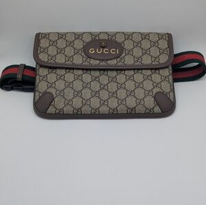 Gucci GG Supreme Neo Vintage Web Belt Bag Brown